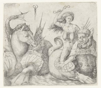 Old Woman on the Back of a Triton Next to a Hippocampus (Fury on the Back of a Triton) by Jacopo de