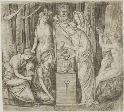 Sacrifice to Priapus, the smaller plate by Jacopo de