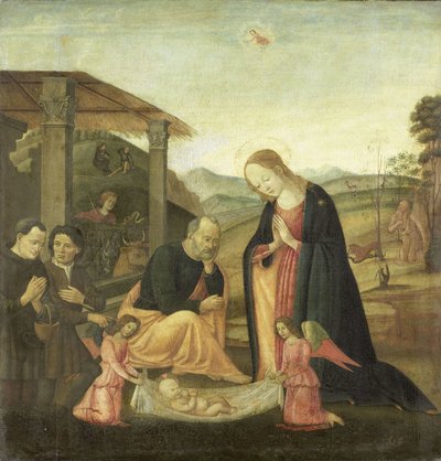 Adoration of the Christ Child by Jacopo del Sellaio (circle of)