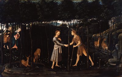 The Meeting of the Christ Child with the John Child by Jacopo del Sellaio