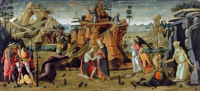 Landscape with Biblical Scenes and Legends of the Saints by Jacopo del Sellaio