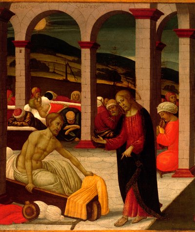 Pool of Bethesda (detail) by Jacopo del Sellaio
