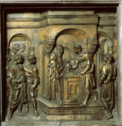 The angel appears to Zacharias by Jacopo della Quercia