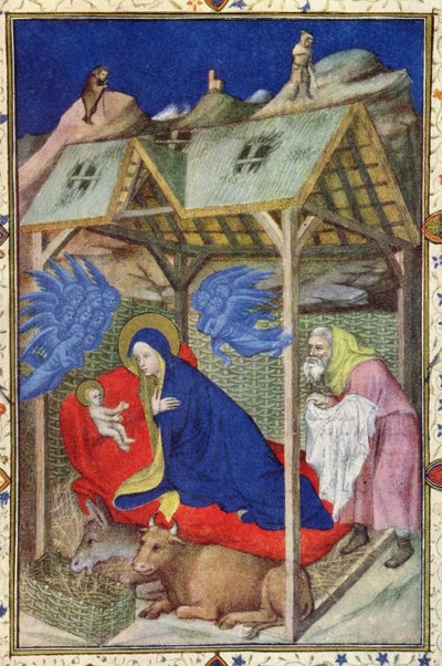 Hours of Notre Dame: Prime, The Birth of Christ, from the Tres Riches Heures du Duc de Berry (detail) by Jacquemart de Hesdin