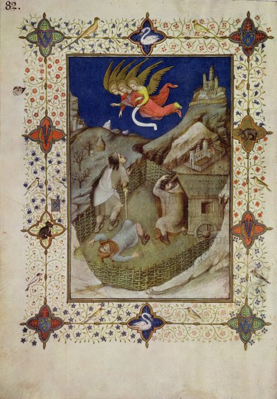 Hours of Notre Dame: Tierce, The angels appearing to the shepherds, from the 