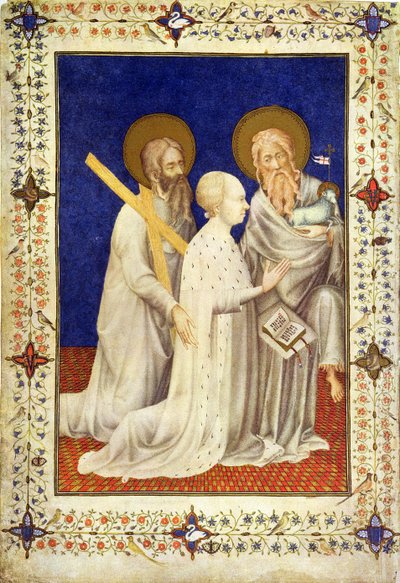 John, Duc de Berry on His Knees Between St. Andrew and St. John, from the 