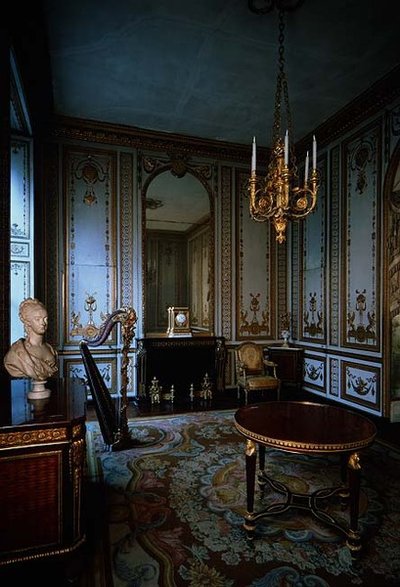 The Cabinet Interieur de la Reine (Interior Chamber of the Queen) decorated with white and gold panelling by Jacques Verberckt by Jacques Ange Gabriel