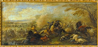 A Battle Between Christians and Muslims by Jacques (1621-76) Courtois
