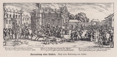 Destruction of a monastery during the Thirty Years War by Jacques (after) Callot