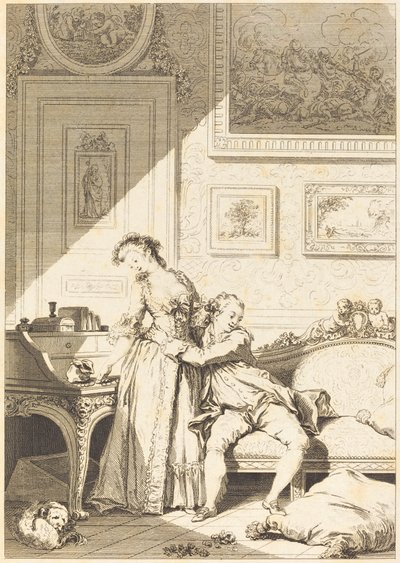 A Miserly Woman and a Gallant Swindler by Jacques Aliamet and Antoine Jean Duclos after Jean Honoré Fragonard