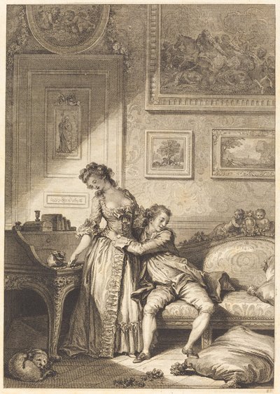 A miserly woman, a gallant crook by Jacques Aliamet and Antoine Jean Duclos after Jean Honoré Fragonard