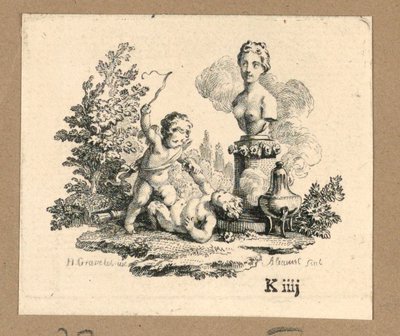 Cupid Punishing a Satyr Girl by Jacques Alianet