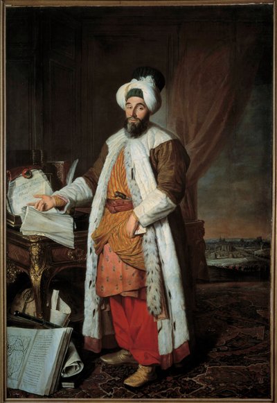 Portrait of Mehemet Said Pasha Bey de Roumelie, ambassador of Sultan Mahmud I to Versailles in 1742 by Jacques Andre Joseph Camelot Aved