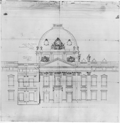 Design for the Ecole Militaire in Paris by Jacques Ange Gabriel