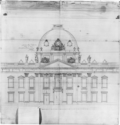 Design for the Ecole Militaire in Paris, 1769 by Jacques Ange Gabriel