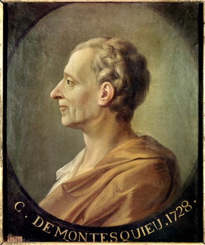 Portrait of Charles de Secondat, Baron de Montesquieu, Portrait by Jacques Antoine Dassier, Versailles, Musee du Chateau by Jacques Antoine (after) Dassier