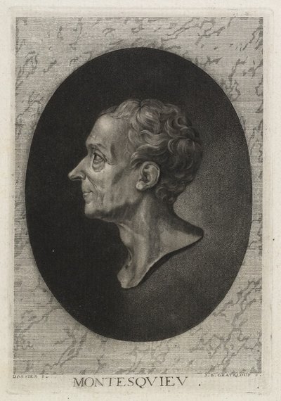 Montesquieu, engraved by Jean-Baptiste de Grateloup, 1768 by Jacques Antoine Dassier