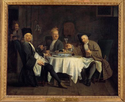 Wine Drinkers Once Said the Poet Alexis Piron at Table with His Friends Jean Joseph Vade and Charles Colle by Jacques Antreau