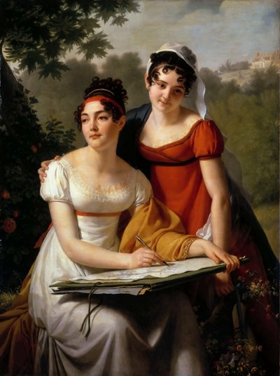 Portraits of Mesdemoiselles Duval by Jacques Augustin Catherine Pajou