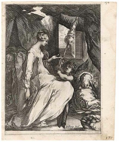 The Virgin and Child with Distaff and an Angel by Jacques Bellange