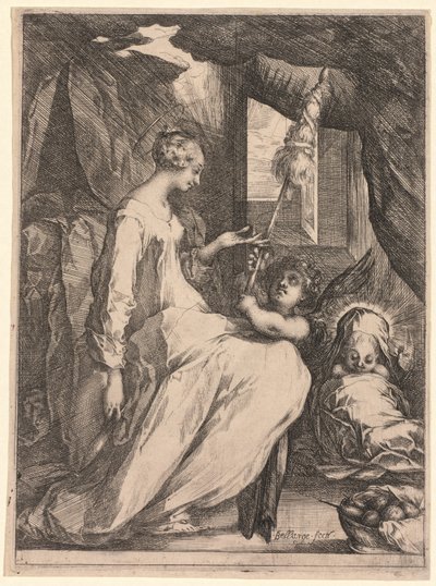 The Virgin and Child with Distaff and an Angel by Jacques Bellange