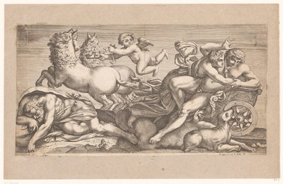 Cephalus Taken by Aurora in Her Chariot (Mythological Scenes after Frescoes in Palazzo Farnese in Rome) by Jacques Belly