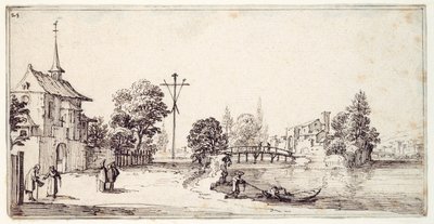 A Road Along the River Bank by Jacques Callot