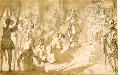 Admiral Inghirami presenting Turkish prisoners to King Ferdinand I of Tuscany, c.1615 by Jacques Callot