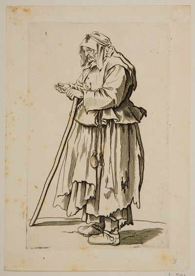 Beggar Woman Receiving Alms by Jacques Callot