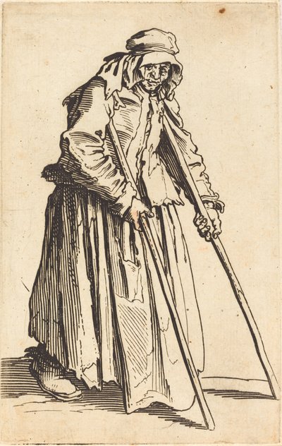 Beggar Woman with Crutches by Jacques Callot