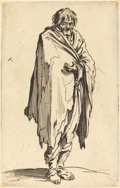 Beggar with Bare Head and Feet by Jacques Callot