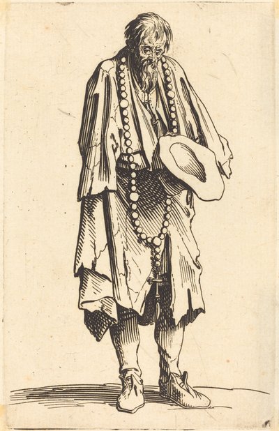 Beggar with Rosary by Jacques Callot