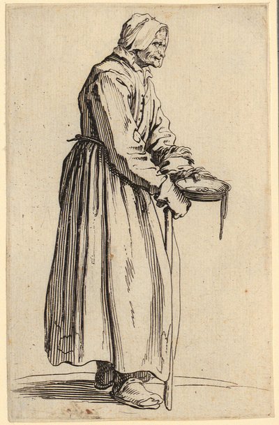 Female Beggar with Plate, Plate 20 from the series “The Beggars” by Jacques Callot