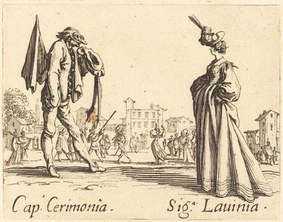 Cap. Cerimonia and Siga. Lavinia, c. 1622 by Jacques Callot