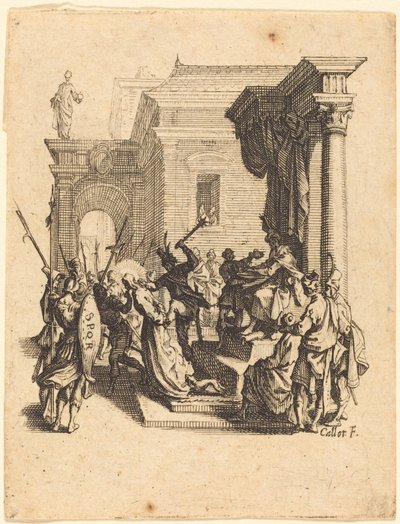 Christ Condemned to Death by Pilate by Jacques Callot