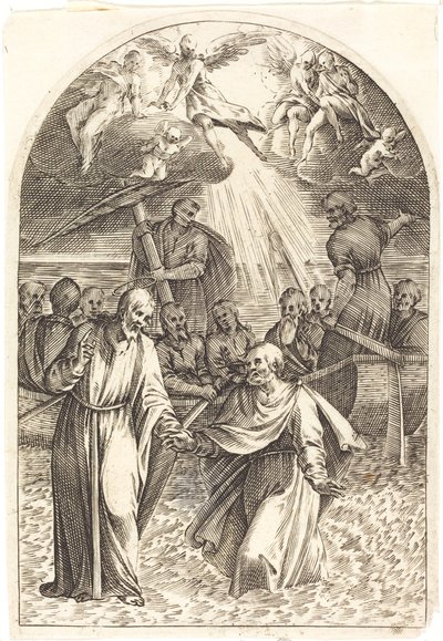 Christ Walking on the Water (second plate) by Jacques Callot
