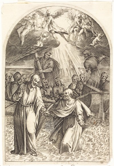 Christ Walking on the Water (second plate) by Jacques Callot