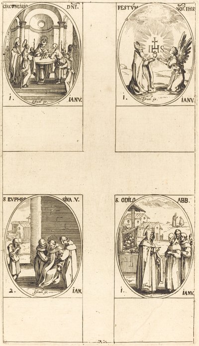 Circumcision; Festival of Name of Christ; St. Odilo; St. Euphrosyna by Jacques Callot