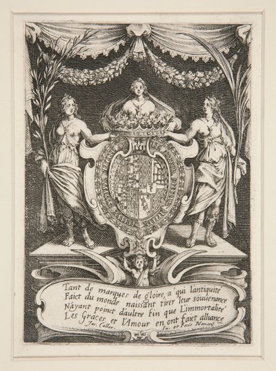 Combat at the Barrier, Frontispiece, The Arms of Lorraine-Chevreuse by Jacques Callot