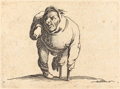 Cripple with Crutch and Wooden Leg by Jacques Callot