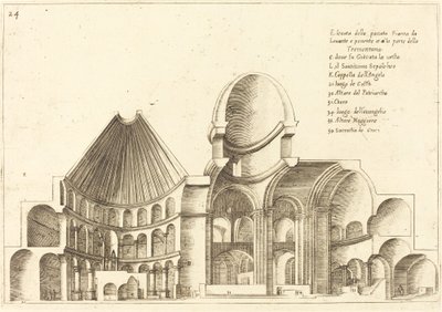 Cross-Section of the Church of the Holy Sepulchre by Jacques Callot