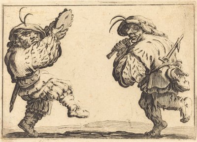 Dancers with Flute and Tambourine by Jacques Callot