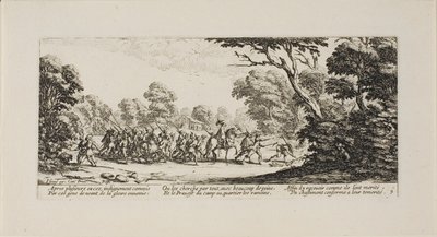 Discovery of the Criminal Soldiers, plate nine from The Miseries of War by Jacques Callot