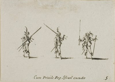 Drill with Tilted Pikes (plate five from The Military Exercises) by Jacques Callot