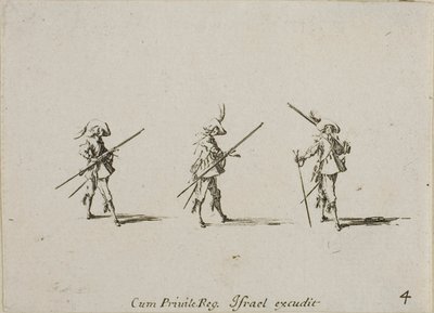 Drill with the Musket (plate four from The Military Exercises) by Jacques Callot