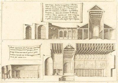 Elevation of Churches including the Holy Manger by Jacques Callot