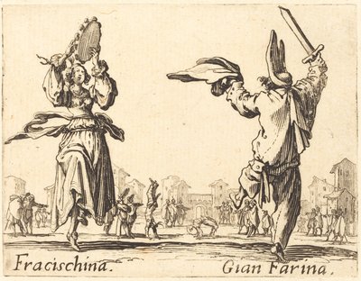 Fracischina and Gian Farina, c. 1622 by Jacques Callot