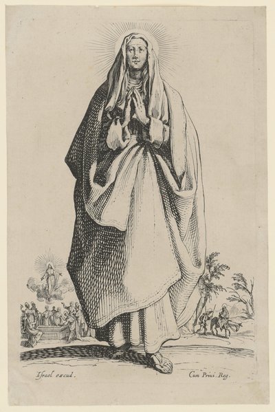 Holy Virgin Mary, Sheet 3 of the Series "Jesus, the Twelve Apostles and Mary" by Jacques Callot