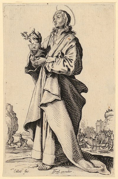 Saint John the Evangelist, Plate 8 of the Series "Jesus, the Twelve Apostles and Mary" by Jacques Callot