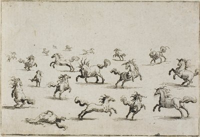 Horses Running Free, from The Caprices by Jacques Callot